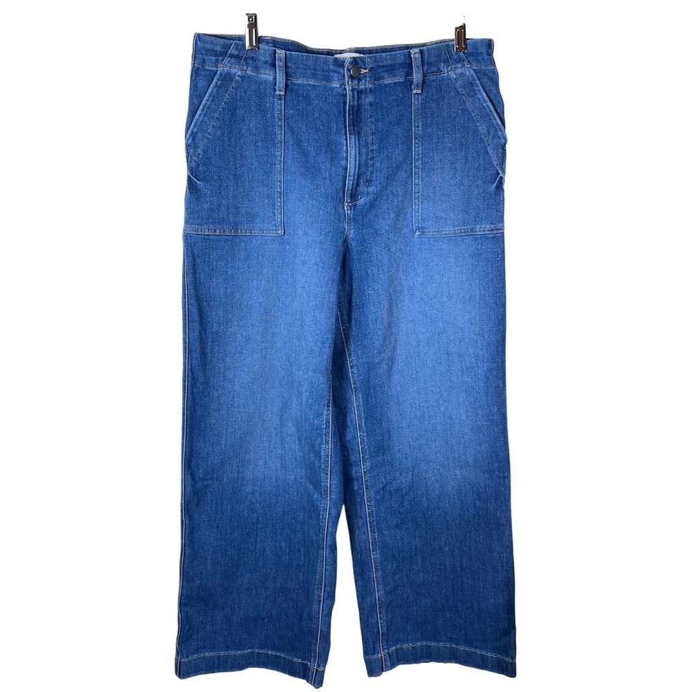High-Rise Wide Leg Denim Jeans - Blue